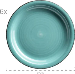 Mäser 931614 Kombiservice Lumaca Für 6 Personen, Steingut, Türkis (1 Set, 30-teilig) -Küchenzubehör 84b6df3c4dc46bfcb1f9b3048948f680