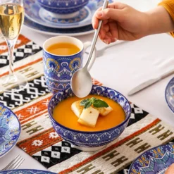 Vancasso Tafelservice Porzellan, Mandala 16 Teiliges Essgeschirr Kombiservice, Handbemaltes Geschirrset Für 4 Personen, Böhmischer Stil -Küchenzubehör 87bd3ebffc9bf0306576944893c6db28