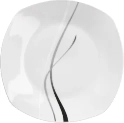 Van Well Frühstücksservice Silver Night, 12tlg 6 Personen, 6 Kaffeebecher + 6 Teller, Linien-Dekor -Küchenzubehör 881248a4f152ad0cd7c69b9c6939bbeb