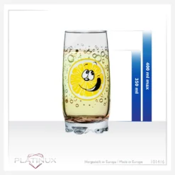 Trinkgläser Mit Lustigen Fruchtgesichtern 350ml (max. 400ml) Set 6 Teilig Aus Glas Bunt -Küchenzubehör 885d6fe7f302956b8f3e8ef94fa8aa85