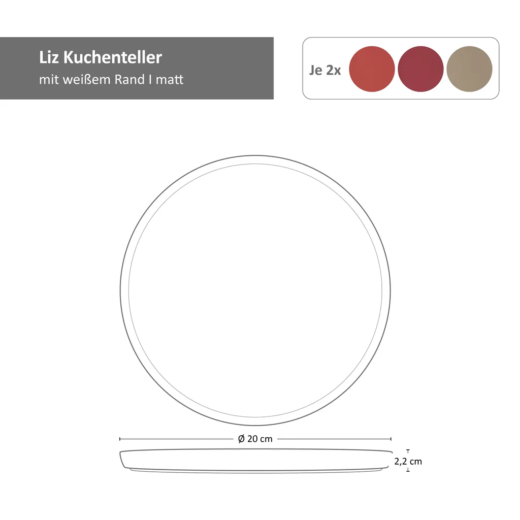 Liz 18tlg Frühstücksset Für 6 Steingut Sand Rot Terracotta Schale Teller Becher 3 Liz 18tlg Frühstücksset Für 6 Steingut Sand Rot Terracotta Schale Teller Becher – Bild 3