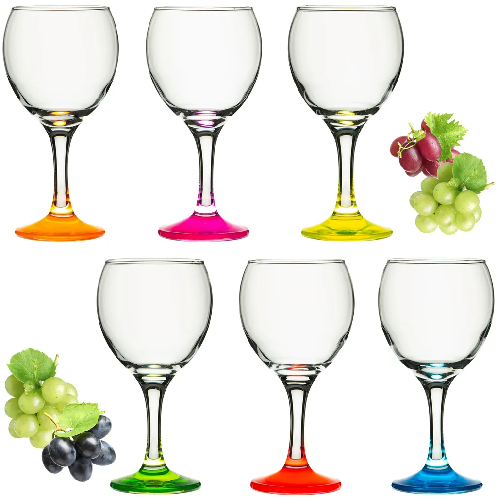 Trinkgläser Bunt Aus Glas Weingläser Mit Buntem Stiel 220ml Set 6-Teilig Getränkeglas Wasserglas Weißweingläser 1 Trinkgläser Bunt Aus Glas Weingläser Mit Buntem Stiel 220ml Set 6-Teilig Getränkeglas Wasserglas Weißweingläser