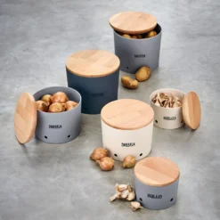 LS-LebenStil Natur Design Holz Kartoffeltopf 23x20cm Mad E In Germany Grau Silber -Küchenzubehör 8d721b43c5c20da681470da7ba2ee120