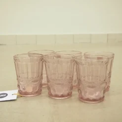 Wassergläser Solange Reliefmuster 6xSet Rosa Transparent 265ml -Küchenzubehör 8d77f3ff3a33d2573b77e4857447916c