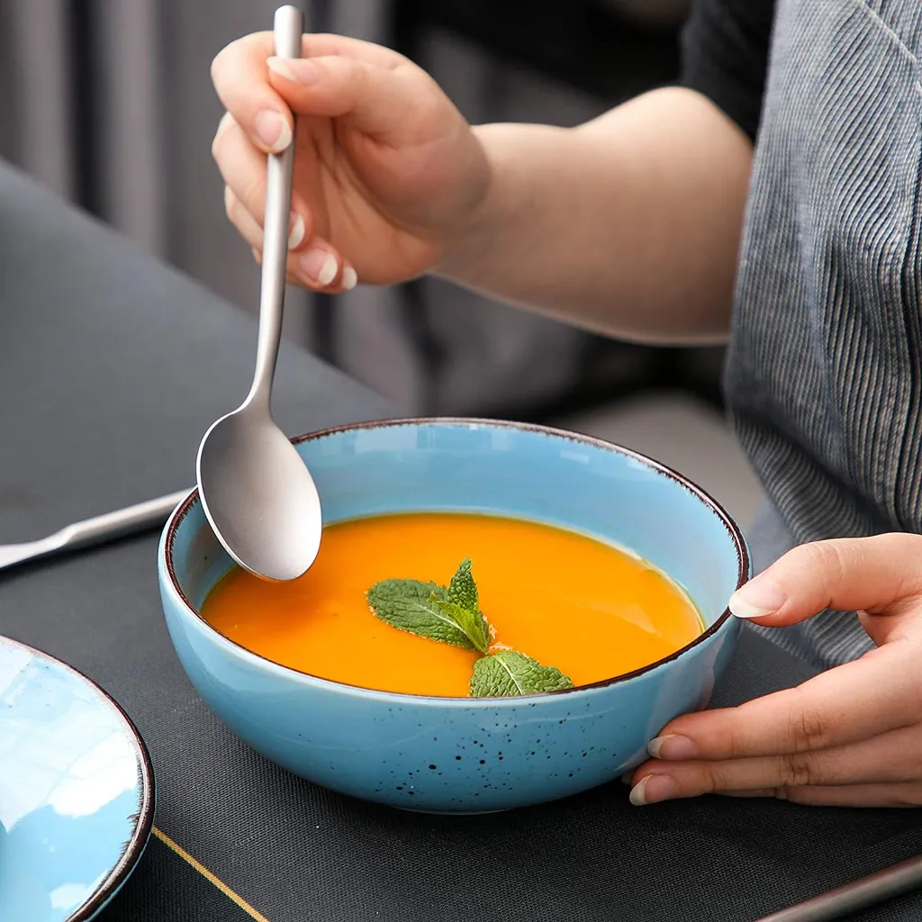 Vancasso Serie Navia Oceano, 16 Teilig Essservice Set Aus Steingut, Tafeiservice Für 4 Personen, Wasserblau, Vintage Aussehen, Natur Design 5 Vancasso Serie Navia Oceano, 16 Teilig Essservice Set Aus Steingut, Tafeiservice Für 4 Personen, Wasserblau, Vintage Aussehen, Natur Design – Bild 5