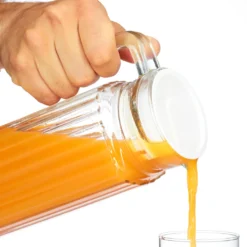 Relaxdays Saftkrug Glas 1 L -Küchenzubehör 917cd6b12ec2c2982a4412be9bdf3b38