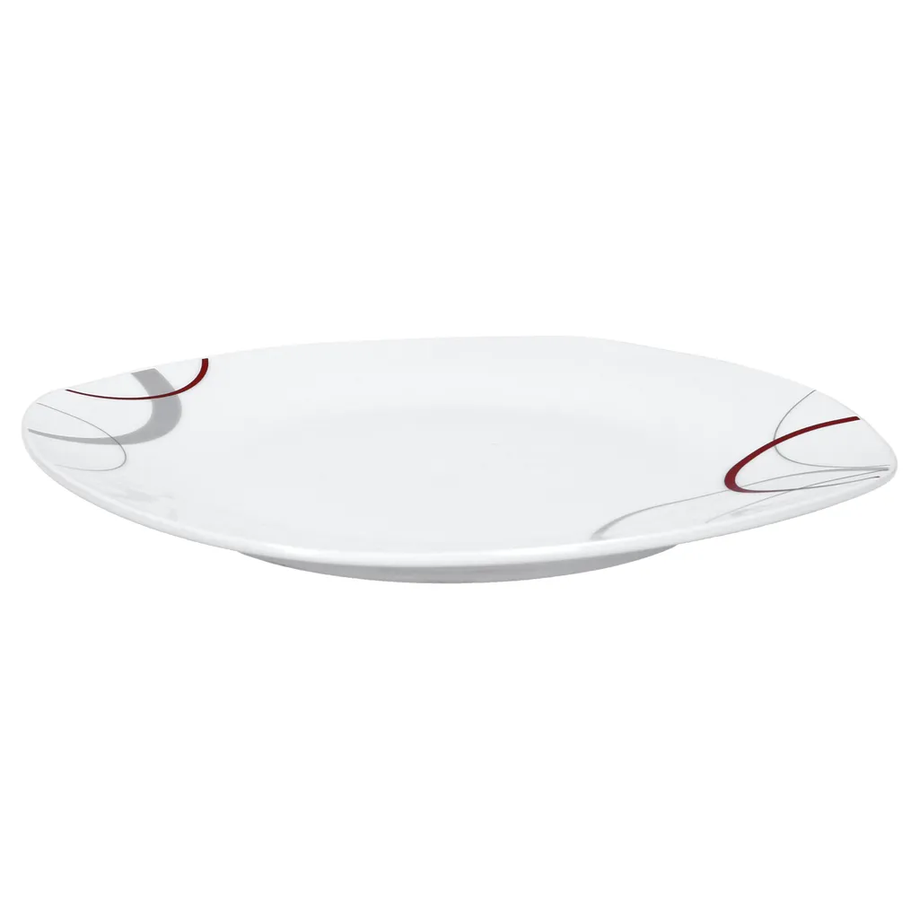 Frühstücksset Palazzo 12tlg. - 6 Teller á 19cm Und 6 Becher á 33cl Aus Weißem Porzellan MitNachbildung-Kreisen In Grau Und Dunkelrot - Für 6 Personen 4 Frühstücksset Palazzo 12tlg. - 6 Teller á 19cm Und 6 Becher á 33cl Aus Weißem Porzellan MitNachbildung-Kreisen In Grau Und Dunkelrot - Für 6 Personen – Bild 4