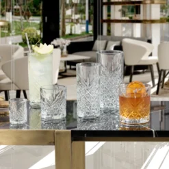 Pasabahce Timeless 520205 Longdrink Glas Wassergläser Kristall Design 4´er Set Transparent 365 Ml -Küchenzubehör 93430683685fc9e870adb154554539f5