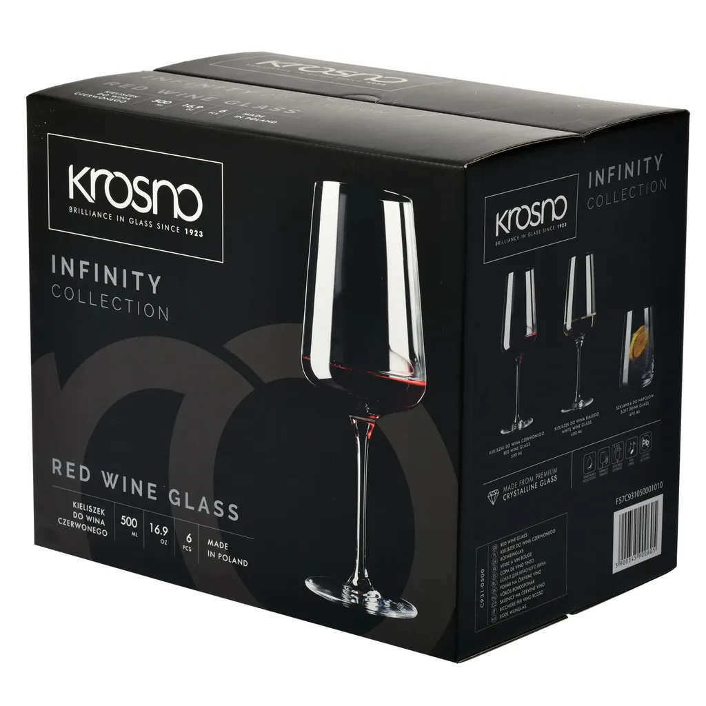 KROSNO Infinity Rotweingläser, 6er-Set, 500 Ml 8 KROSNO Infinity Rotweingläser, 6er-Set, 500 Ml – Bild 8