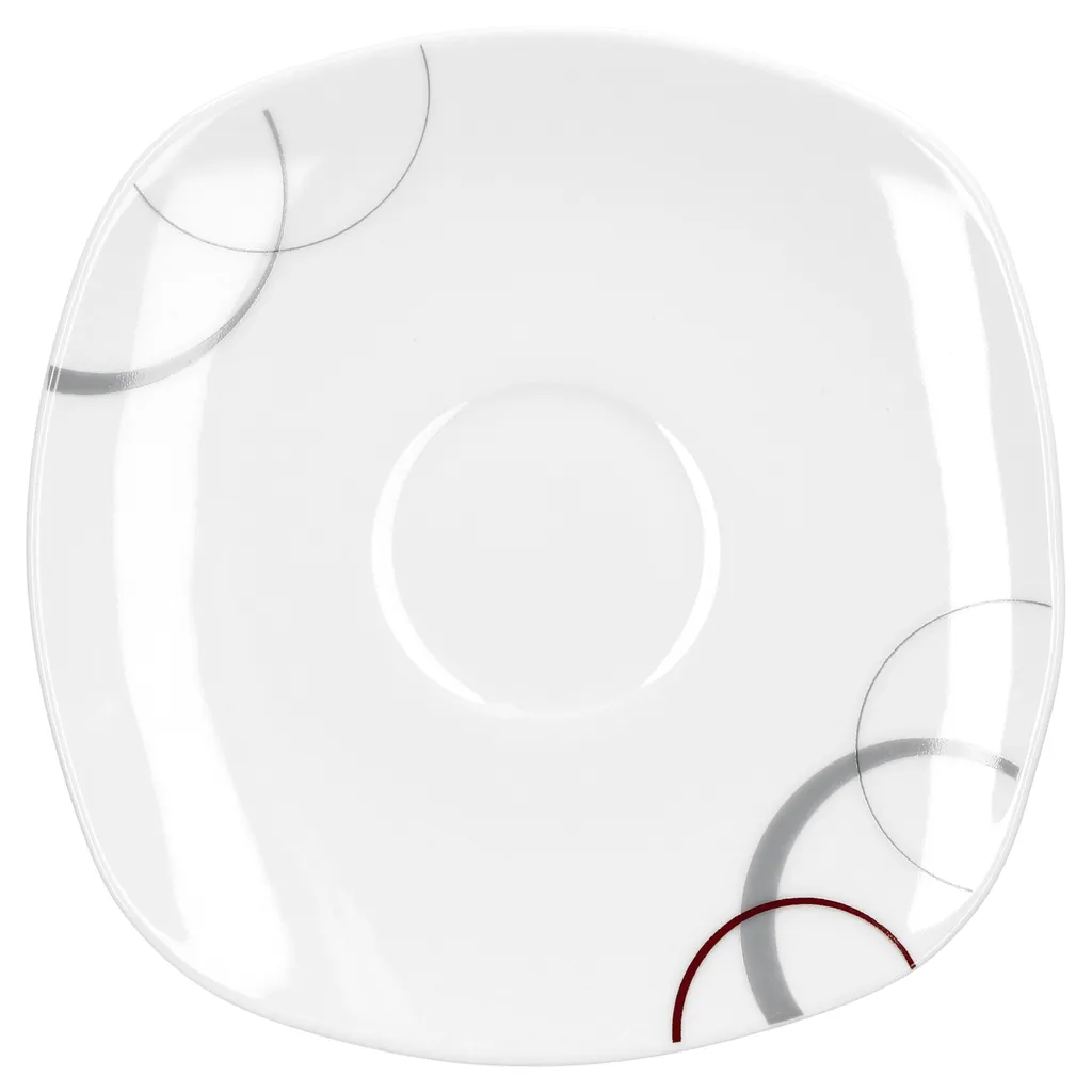 Kaffeeservice Palazzo 18tlg. - Weiß MitNachbildung-Kreisen In Grau Und Dunkelrot - Für 6 Personen 6 Kaffeeservice Palazzo 18tlg. - Weiß MitNachbildung-Kreisen In Grau Und Dunkelrot - Für 6 Personen – Bild 6