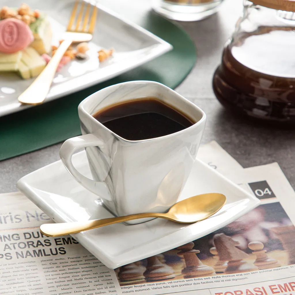 MALACASA, Serie Blance, 36 Tlg. Set Marmor Porzellan Kaffeeservice Geschirrset, Mit 12 Stück Kuchenteller, 12 Stück 180ml Tasse Und 12 Stück Untertasse Für 12 Personen 8 MALACASA, Serie Blance, 36 Tlg. Set Marmor Porzellan Kaffeeservice Geschirrset, Mit 12 Stück Kuchenteller, 12 Stück 180ml Tasse Und 12 Stück Untertasse Für 12 Personen – Bild 8