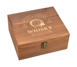 Whisky Geschenk-Set Mit 2 Gläsern, Eiswürfeln Aus Edelstahl, Zange, Samtbeutel In Einer Schönen Holzbox -Küchenzubehör 95ce63a5eab960339b1c56b8e6d3a363