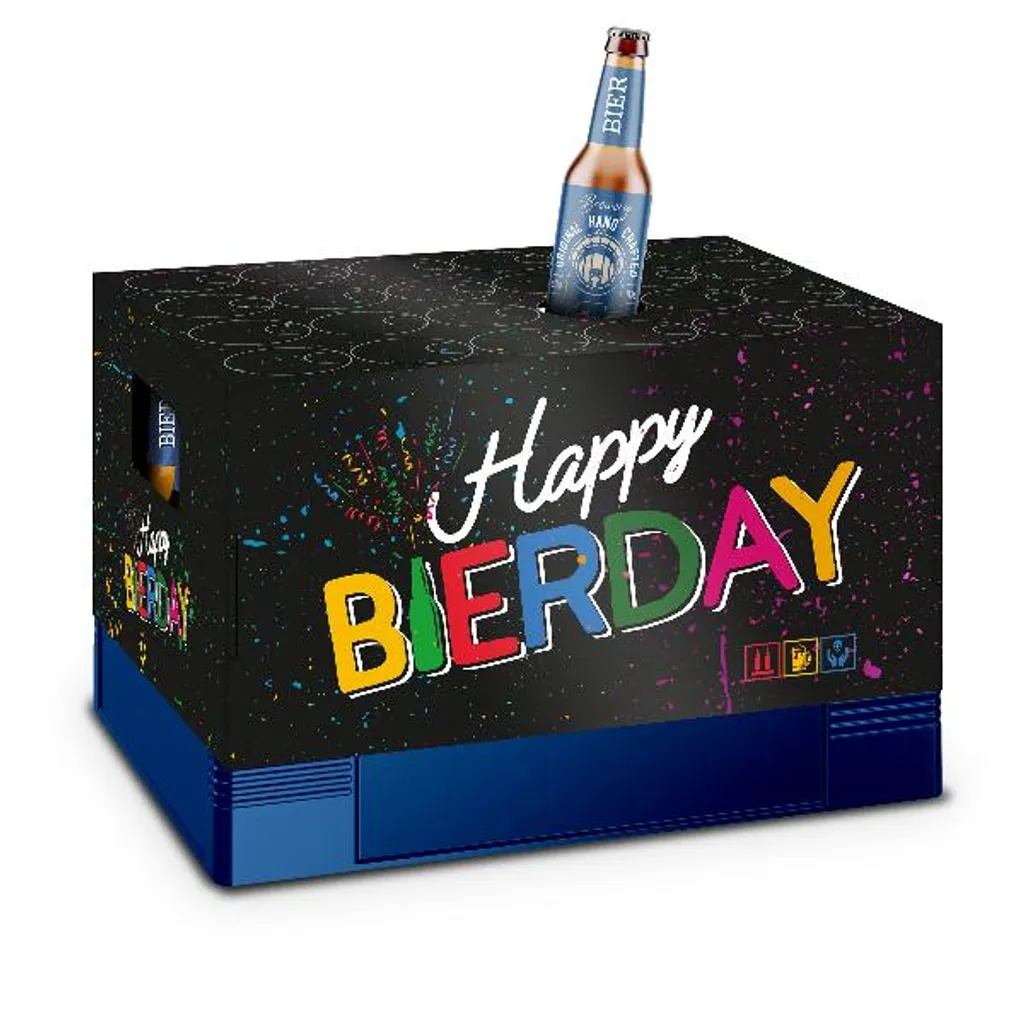 Itenga Bierkasten Geschenkverpackung Happy Bierday Hülle Zum Aufstecken Auf Bierkasten 2 Itenga Bierkasten Geschenkverpackung Happy Bierday Hülle Zum Aufstecken Auf Bierkasten – Bild 2