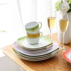 VEWEET Tafelservice 'SPARK' Aus Porzellan, 60-tlg Kombiservice, Kaffeetassen, Untertasse, Dessertteller, Speiseteller Und Suppenteller, Komplettservice Für 12 Personen 17 VEWEET Tafelservice 'SPARK' Aus Porzellan, 60-tlg Kombiservice, Kaffeetassen, Untertasse, Dessertteller, Speiseteller Und Suppenteller, Komplettservice Für 12 Personen -Küchenzubehör 964d7497d0646f45ec7ff2e633962fff