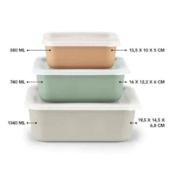 GOURMETmaxx Frischhaltedosen Aus RPET - Apricot/grau/grün -Küchenzubehör 97fa373896bbfb3cb66b4bb73d0dff5d