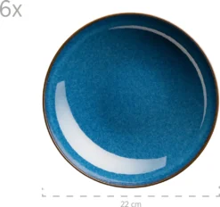 Mäser 931946 Tafelservice Ossia Für 6 Personen, Steinzeug, Blau (1 Set, 12-teilig) -Küchenzubehör 97ff2b5d137088eb861acc10459e7388
