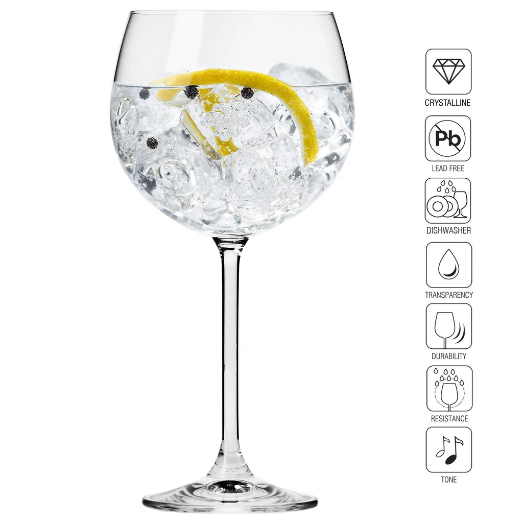 KROSNO Venezia Gin Tonic Wassergläser, 6er-Set, 480 Ml 13 KROSNO Venezia Gin Tonic Wassergläser, 6er-Set, 480 Ml – Bild 13