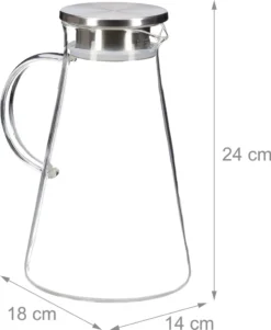 Relaxdays Glaskaraffe Mit Deckel 1,8 Liter -Küchenzubehör 9991aba958f06e78178df841d624e572