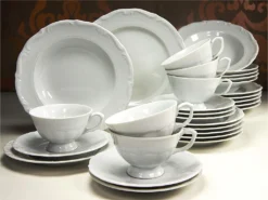 CreaTable 16135 Kombiservice Maria Theresia Für 6 Personen, Porzellan, Weiß (1 Set, 30-teilig) -Küchenzubehör 9a3574dd2e38ac2d666e4bf76119752f