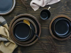 CreaTable 23592 Kombiservice Modern Industrial Für 4 Personen, Steinzeug, Schwarz/gold (1 Set, 16-teilig) -Küchenzubehör 9c23920acb9b54c8ac5e3cb355308428