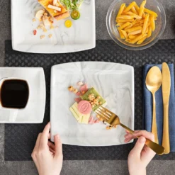 MALACASA, Serie Blance, 36 Tlg. Set Marmor Porzellan Kaffeeservice Geschirrset, Mit 12 Stück Kuchenteller, 12 Stück 180ml Tasse Und 12 Stück Untertasse Für 12 Personen 16 MALACASA, Serie Blance, 36 Tlg. Set Marmor Porzellan Kaffeeservice Geschirrset, Mit 12 Stück Kuchenteller, 12 Stück 180ml Tasse Und 12 Stück Untertasse Für 12 Personen -Küchenzubehör 9d00a7e58dc442abdb5ca08ab4ab17d9