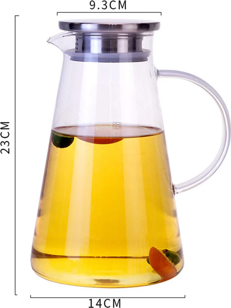 Glaskrug 2 Liter Karaffe Trinkflasche Aus Borosilikatglas Mit Deckel 1 Glaskrug 2 Liter Karaffe Trinkflasche Aus Borosilikatglas Mit Deckel