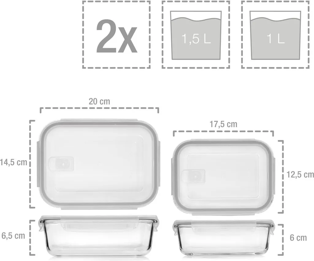 Sänger Frischhaltedosen Set Aus Glas 12er Set 8 Sänger Frischhaltedosen Set Aus Glas 12er Set – Bild 8