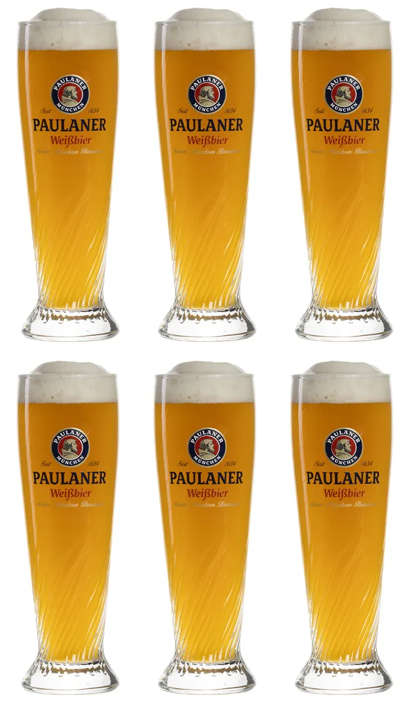 Paulaner Weizen Biergläser 300 Ml - 6 Stück 1 Paulaner Weizen Biergläser 300 Ml - 6 Stück