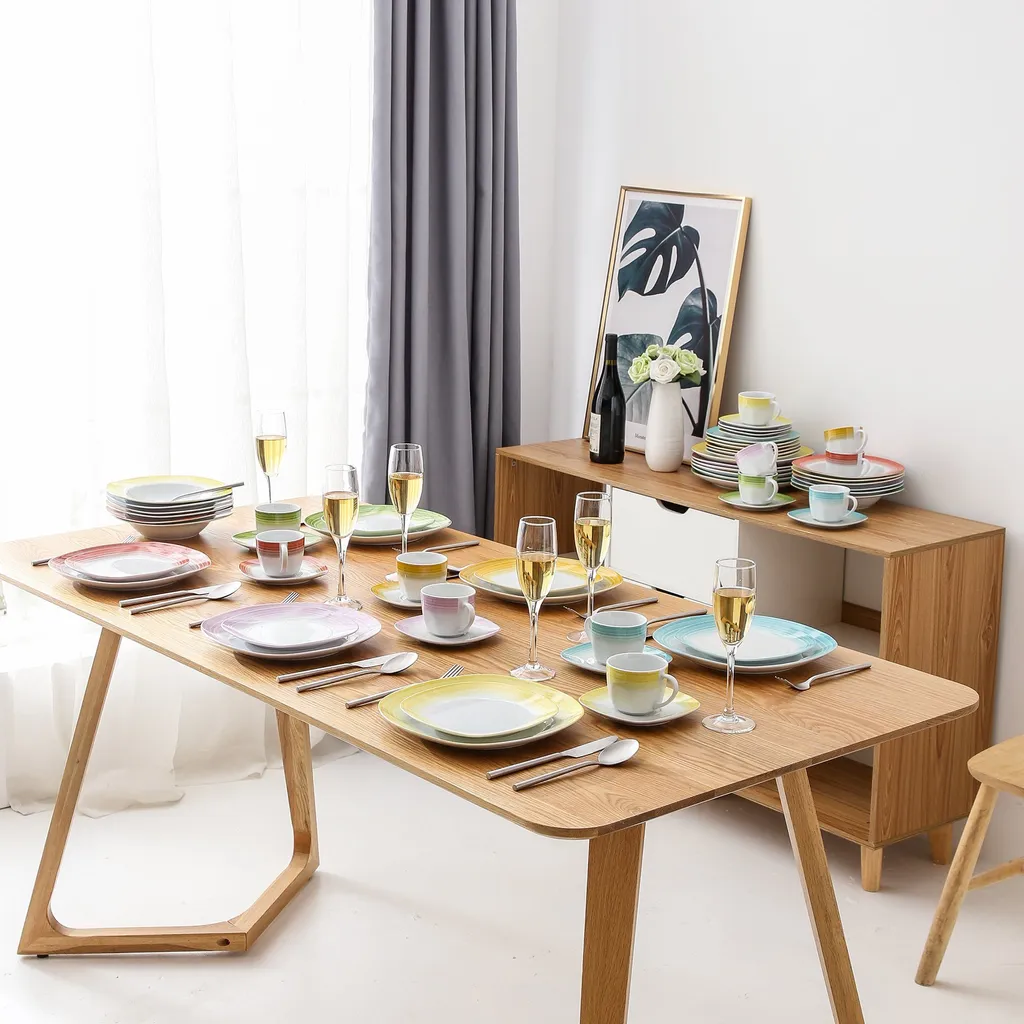 VEWEET Tafelservice 'SPARK' Aus Porzellan, 60-tlg Kombiservice, Kaffeetassen, Untertasse, Dessertteller, Speiseteller Und Suppenteller, Komplettservice Für 12 Personen 10 VEWEET Tafelservice 'SPARK' Aus Porzellan, 60-tlg Kombiservice, Kaffeetassen, Untertasse, Dessertteller, Speiseteller Und Suppenteller, Komplettservice Für 12 Personen – Bild 10