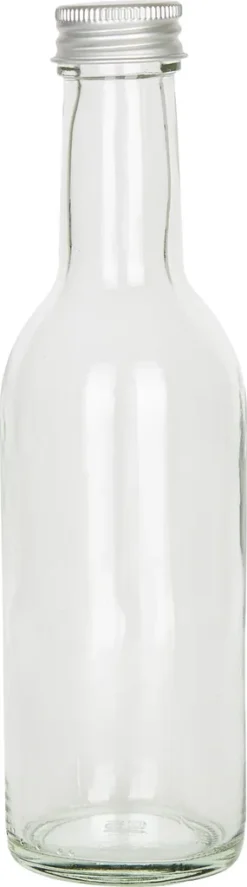 12er Set Bordeaux 250 Ml Glasflasche Zum Abfüllen Von Wein, Likör & Spirituosen + Deckel PP 28 Silber Aluminium -Küchenzubehör a58afc8acb01168de62163765e834e99