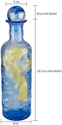 APS Glaskaraffe -ICEBLUE- /// Ø 8 Cm, H: 30 Cm, 0,8 Liter /// Glas, Blau, Silikon /// 10723 10 APS Glaskaraffe -ICEBLUE- /// Ø 8 Cm, H: 30 Cm, 0,8 Liter /// Glas, Blau, Silikon /// 10723 -Küchenzubehör a59a97f06f89c55c700346fee1b0c463