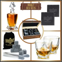 Whisiskey - Whisky Karaffe – Twisted Dekanter Set - Whiskey Karaffe Set - 1000ML - Geschenke Für Männer - Inkl. 8 Whisky Steine, Zange & 2 Whisky Gläser 12 Whisiskey - Whisky Karaffe – Twisted Dekanter Set - Whiskey Karaffe Set - 1000ML - Geschenke Für Männer - Inkl. 8 Whisky Steine, Zange & 2 Whisky Gläser -Küchenzubehör a7a0d9fe2603d71030ab148f8e5eb6d0