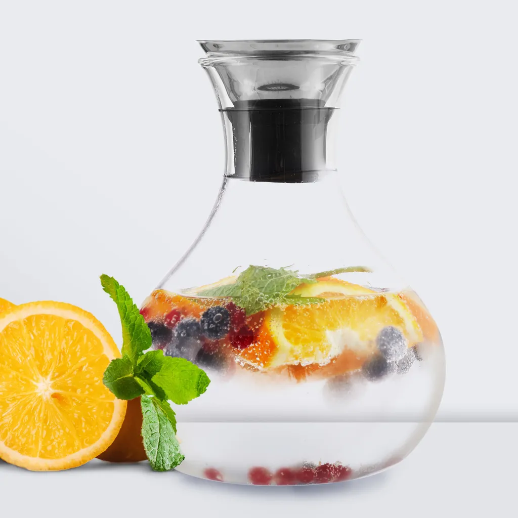 Relaxdays Glaskaraffe 1,5 Liter Bauchig 2 Relaxdays Glaskaraffe 1,5 Liter Bauchig – Bild 2