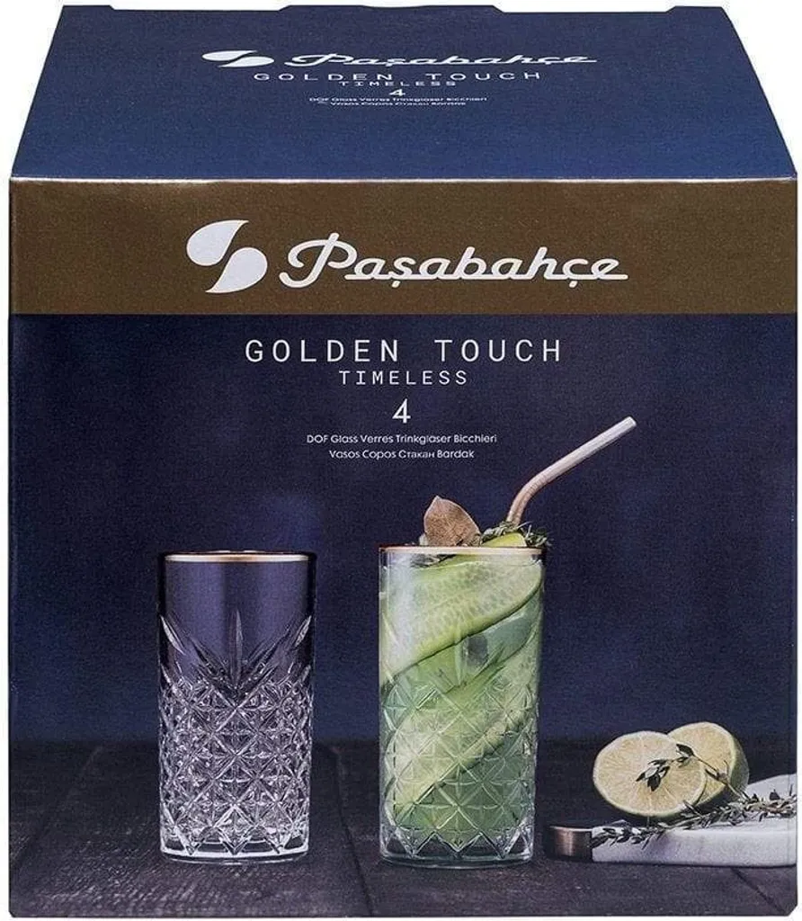 Pasabahce Timeless Golden Touch 4tlg Trinkglas Glas Tumbler 450ml 52800 13 Pasabahce Timeless Golden Touch 4tlg Trinkglas Glas Tumbler 450ml 52800 – Bild 13