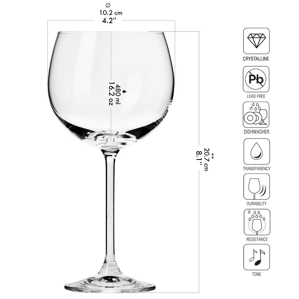 KROSNO Venezia Gin Tonic Wassergläser, 6er-Set, 480 Ml 12 KROSNO Venezia Gin Tonic Wassergläser, 6er-Set, 480 Ml – Bild 12