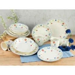 CreaTable 22910 Kombiservice Frida Für 4 Personen, Steingut, Mehrfarbig (1 Set, 16-teilig) -Küchenzubehör ac4edd13317ad4156adb6dbef3a7467b