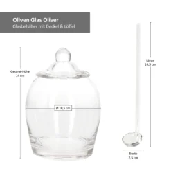 2x Oliven Glas Oliver + Deckel & Löffel Topf Pott Oliven-Dose Aufbewahrungsglas 7 2x Oliven Glas Oliver + Deckel & Löffel Topf Pott Oliven-Dose Aufbewahrungsglas -Küchenzubehör aca9603634262bbd595ed638dbb962b5