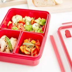 Emsa Mikrowellendose CLIP & MICRO 1,2 Liter Mit Einsätzen Transparent / Rot -Küchenzubehör acb685de6e4d58570bde2064dfbc2341