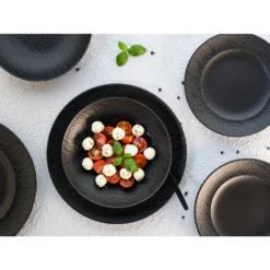 CreaTable 33320 Tafelservice Rondo Schiefer Für 6 Personen, Steinzeug, Schwarz (1 Set, 12-teilig) 17 CreaTable 33320 Tafelservice Rondo Schiefer Für 6 Personen, Steinzeug, Schwarz (1 Set, 12-teilig) -Küchenzubehör adf9345cdee657cff85fb35757bafbc5