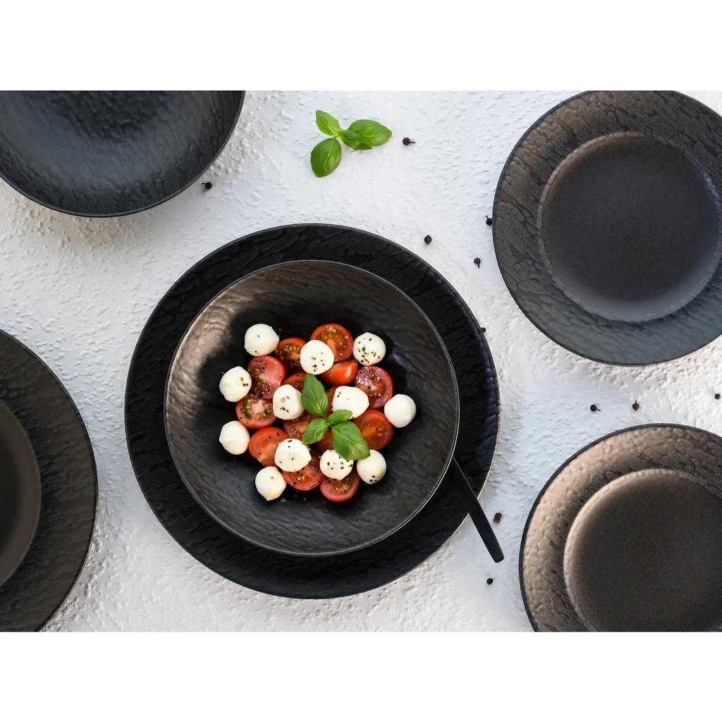 CreaTable 33320 Tafelservice Rondo Schiefer Für 6 Personen, Steinzeug, Schwarz (1 Set, 12-teilig) 8 CreaTable 33320 Tafelservice Rondo Schiefer Für 6 Personen, Steinzeug, Schwarz (1 Set, 12-teilig) – Bild 8