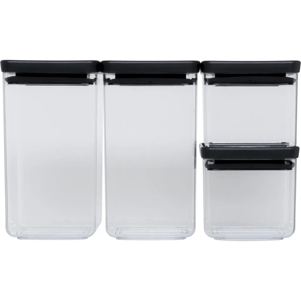 4x1 Brabantia Vorratsdose Tasty Eckig, Dunkelgrau 2 4x1 Brabantia Vorratsdose Tasty Eckig, Dunkelgrau – Bild 2