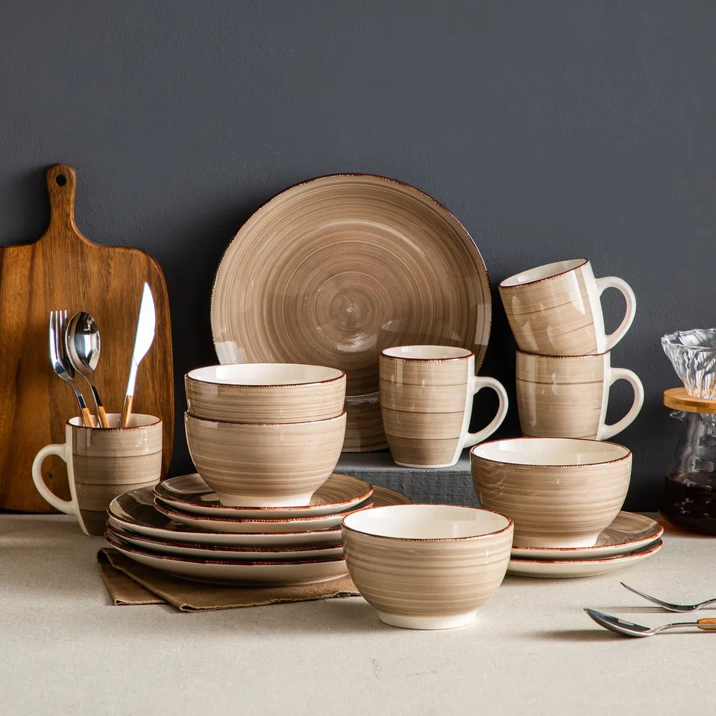 Vancasso Bella Steinzeug Kombiservice, 16 Teilig Geschirrset Für 4 Personen, Mit Je 4 Dessertteller, Speiseteller, Müslischalen, Kaffeebecher, Schokolade 7 Vancasso Bella Steinzeug Kombiservice, 16 Teilig Geschirrset Für 4 Personen, Mit Je 4 Dessertteller, Speiseteller, Müslischalen, Kaffeebecher, Schokolade – Bild 7