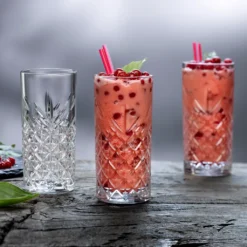 Pasabahce Timeless 520205 Longdrink Glas Wassergläser Kristall Design 4´er Set Transparent 365 Ml -Küchenzubehör b25b7d0a9c3570edf69ea845203e3082