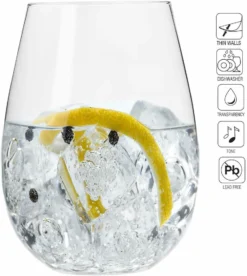 KROSNO Harmony Große Weißweingläser Ohne Stiel, 6er-Set, 500 Ml -Küchenzubehör b4966da070c9595723acb7eba022435e