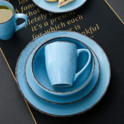 Vancasso Serie Navia Oceano, 16 Teilig Essservice Set Aus Steingut, Tafeiservice Für 4 Personen, Wasserblau, Vintage Aussehen, Natur Design 13 Vancasso Serie Navia Oceano, 16 Teilig Essservice Set Aus Steingut, Tafeiservice Für 4 Personen, Wasserblau, Vintage Aussehen, Natur Design -Küchenzubehör b497724568e27f3e109e026b4d8a9b4e