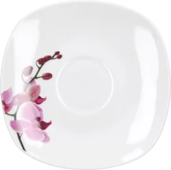 Kaffeeservice 18-tlg. Kyoto Orchidee Leicht Eckig Porzellan Für 6 Personen Weiß MitNachbildung -Küchenzubehör b561fe40e94a94b81685ac4966b142fd