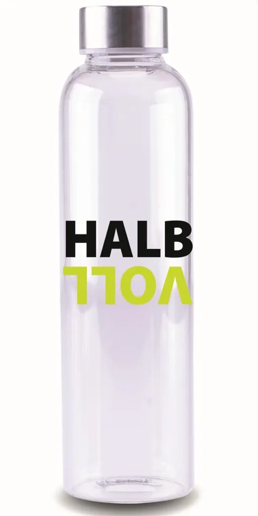 Steuber Glasflasche Mit Schriftzug HALBVOLL, 700 Ml, Borosilikatglas/Edelstahlverschluss, Temperatur-resistent, Spülmaschinengeeignet 1 Steuber Glasflasche Mit Schriftzug HALBVOLL, 700 Ml, Borosilikatglas/Edelstahlverschluss, Temperatur-resistent, Spülmaschinengeeignet