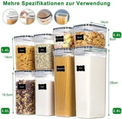 24er-set Vorratsdosen Set, Aufbewahrungsbox Mit Deckel, Schüttdose & Frischhaltedosen Küche Groß Vorratsdosen Luftdicht -Küchenzubehör b655391b875afc426ea554283b32ffa2