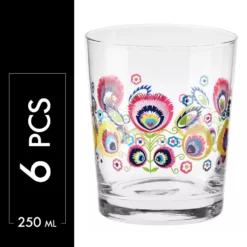 KROSNO Folk Bunt Wassergläser, 6er-Set, 250 Ml -Küchenzubehör b9153430f9e9125f1ca46973b96a0491