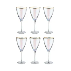 BUTLERS SMERALDA 6x Weingläser Mit Goldrand 400ml